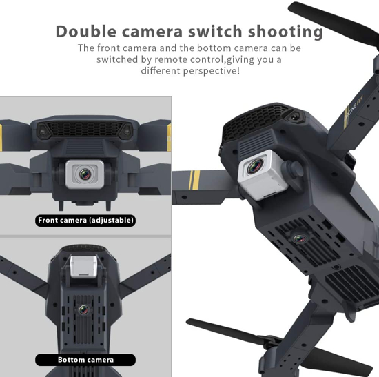 Image sur Drone  HD 4K 1080P pliables WIFI FPV à double caméra avec option de mode de maintien Altitute