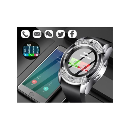 Image de Montre Intelligente V8 avec carte sim - Noir