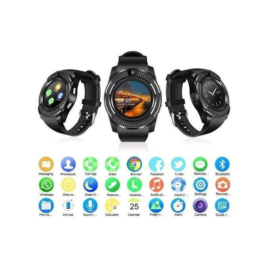 Image sur Montre Intelligente Connectée 2021 - SIM - Smart Watch - Bluetooth - Camera - Noir