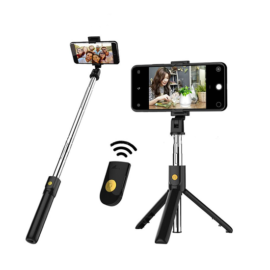Image sur Trépied K07 intégré pour perche à Selfie, sans fil, BT 4.0, Mini perche Portable extensible pour les fêtes et les voyages