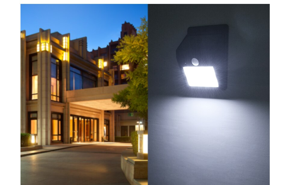 Lampadaire Mural Solaire 128 LED Avec Détecteur De Mouvement PIR - IP65 - Neuf
