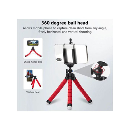 Image de Mini Trépied Universel Rotatif Pour Smartphone Rouge