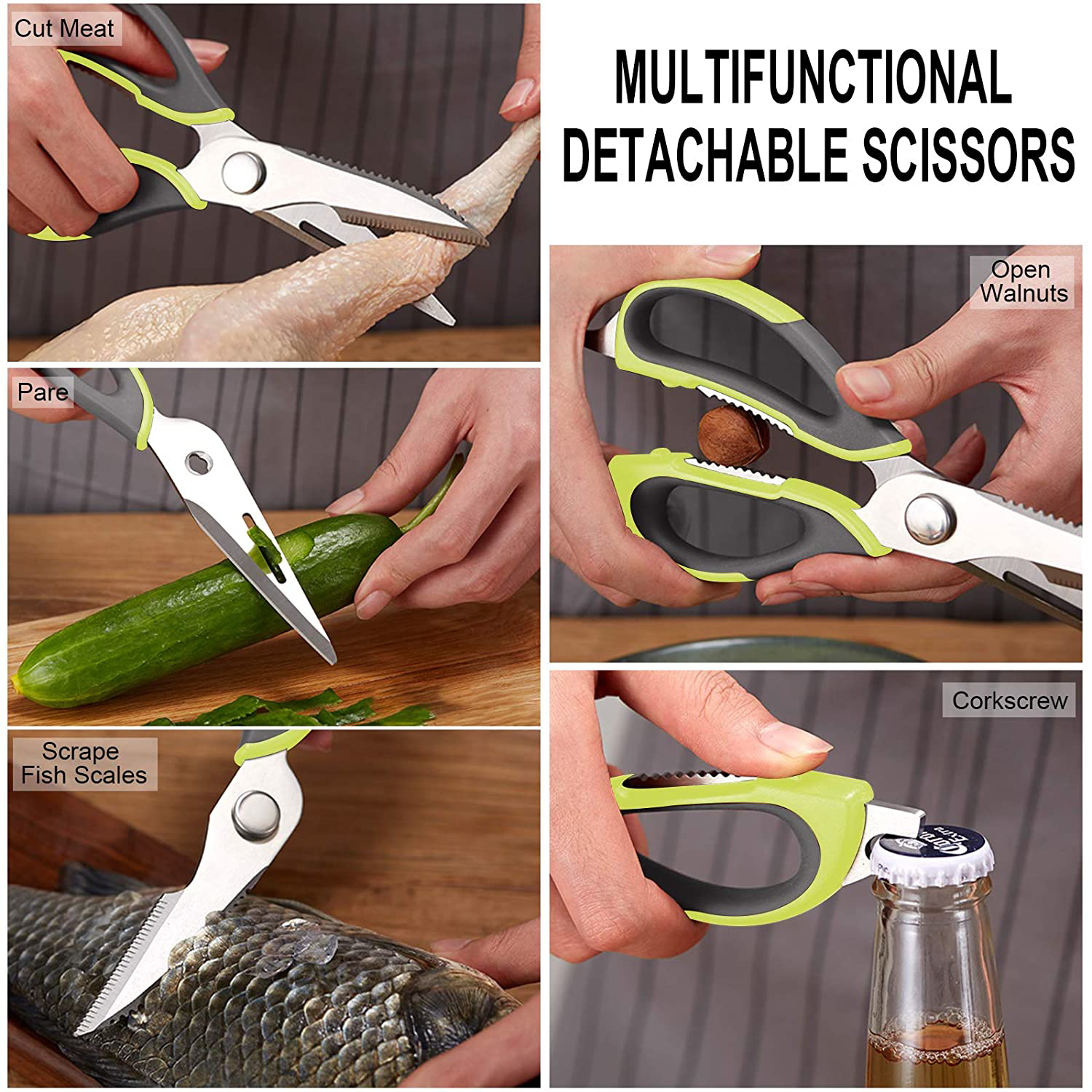 Set De Pinces De Cuisine En Acier Inoxydable Avec Embouts Silicone - 7 Pièces, Résistant à 250°C, Pour Grill Et Barbecue
