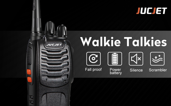 Talkie walkie Longue portée 88E Walkie Talkies Vox Rechargeable Pmr 446 MHz 1500 mAh 16 Canaux, avec des écouteurs Originaux Construit en Torche LED (2 pcs)