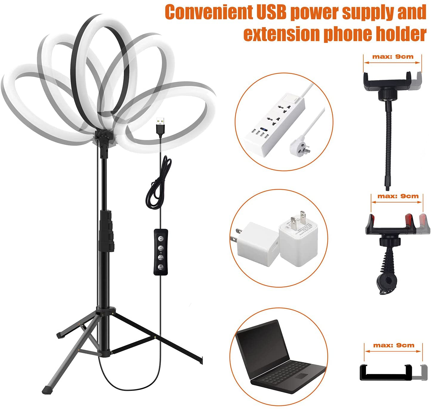 Anneau Lumineux Avec Trépied Pour Selfie,lampe Circulaire Mobile Pour