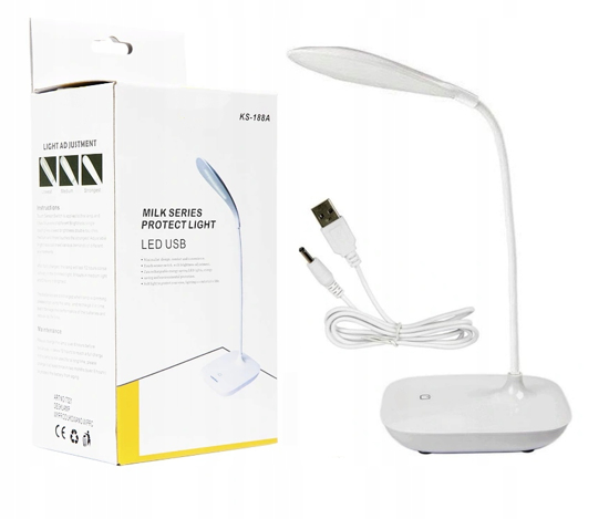 Image sur Lampe de bureau LED rechargeable 16 lumières avec câble USB KS-188A-