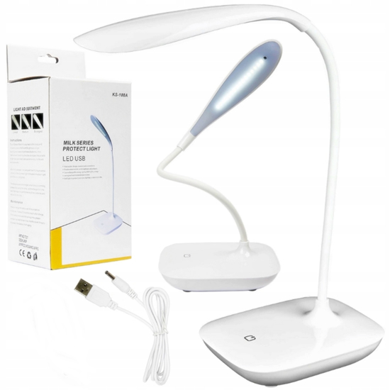 Image sur Lampe de bureau LED rechargeable 16 lumières avec câble USB KS-188A-