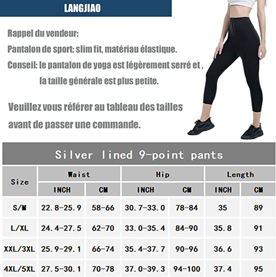 Pantalon de Yoga, legging anti cellulite forte compression thermique, taille ajustable, legging minceur, accélère la transpiration pour perdre du poids et obtenir un ventre plat.