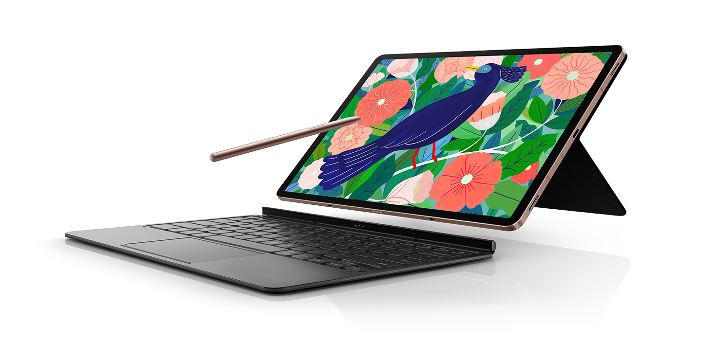 Samsung Galaxy Tab S7+ EFDT970 Book Cover Keyboard Noir 6 Mois