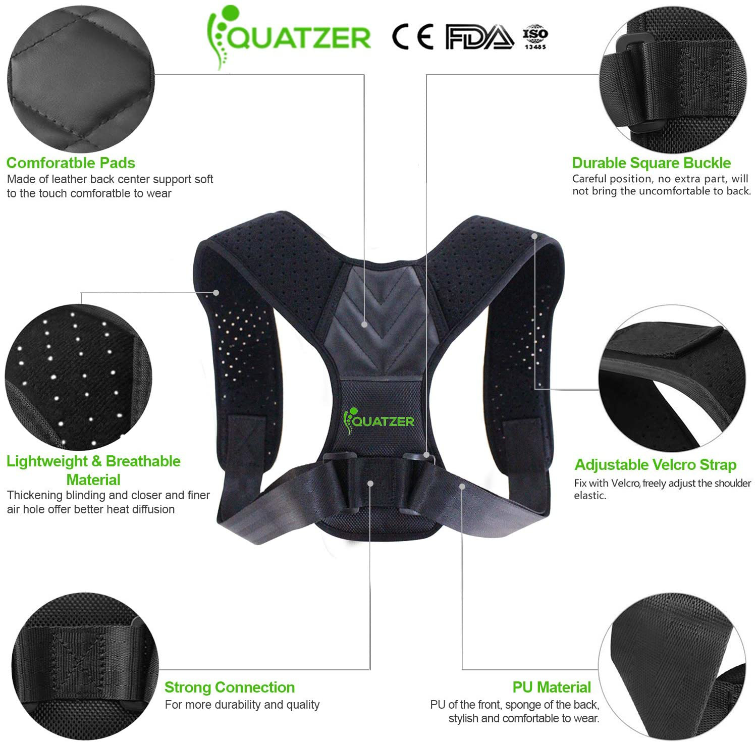 Amze Correcteur De Posture. Redresseur De Dos, Confortable Et Ajustable