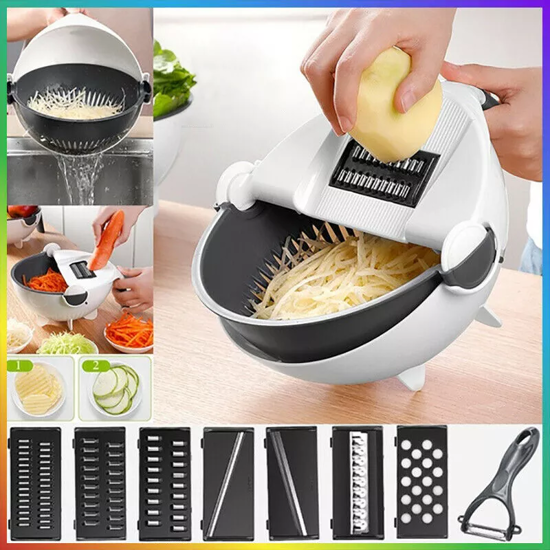Image sur Coupe-légumes rotatif magique panier de vidange cuisine broyeur de fruits blocs de coupe trou outils