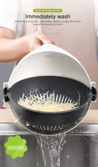 Image sur Coupe-légumes rotatif magique panier de vidange cuisine broyeur de fruits blocs de coupe trou outils