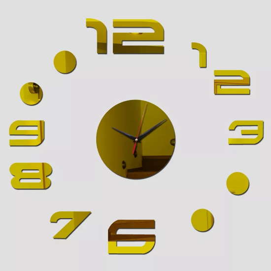 Image sur 3d acrylique miroir horloges murales nouvelles horloges à quartz salon numérique art horloge autocollants nouveauté rapide décor à la maison