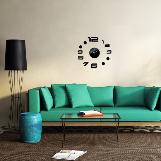 Image sur 3d acrylique miroir horloges murales nouvelles horloges à quartz salon numérique art horloge autocollants nouveauté rapide décor à la maison