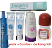Contenu du pack: 06 produits Longrich (01x produit anti-moustique 195ml, 01x lait corporel SOD 200ml, 02x crèmes pour les mains 100gx2, 01x dentifrice 200g et 01x déodorant women Roll-On 50ml).