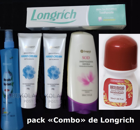 Le pack « Combo » de Longrich est un pack de démarrage qui vous donne vos cosmétiques et produits quotidiens dont la valeur est supérieure à 35000Frs cfa si chaque article est acheté séparément.