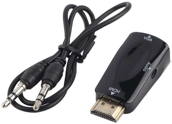 Image sur Adaptateur HDMI vers VGA, séparateur Audio, Jack 3.5, convertisseur de câble, boîtier TV, Port ADisplay, projecteur de PC