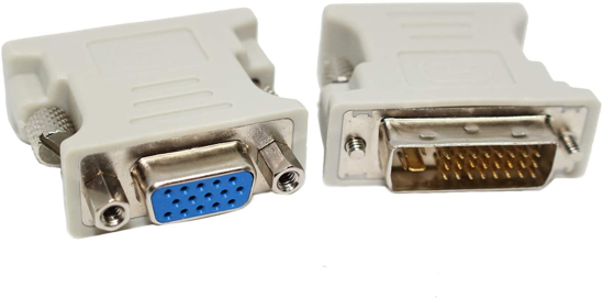Image sur Adaptateur DVI-I Dual-Link 24 broches + 1 mâle vers VGA femelle 15 broches avec vis - Convertisseur signal vidéo
