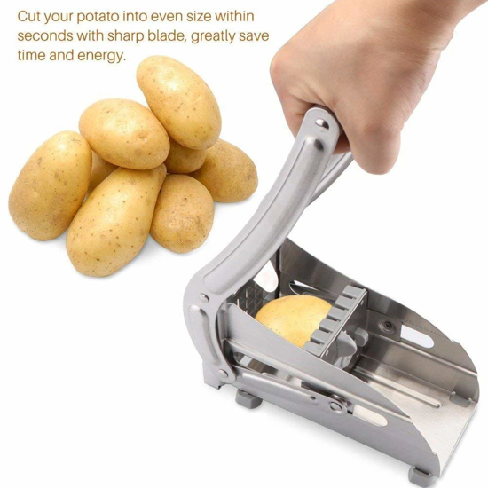 Image sur Trancheur de pommes de terre en acier inoxydable, coupe-frites manuel, Gadgets de cuisine