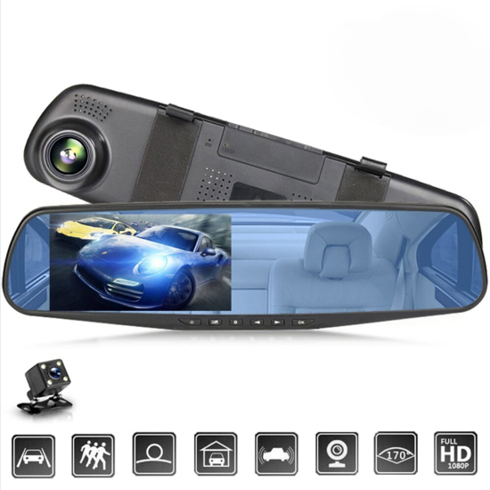 Image sur Caméra de tableau de bord avec enregistreur vidéo Dvr pour voiture, 4 pouces, Full HD 1080P, enregistrement en boucle