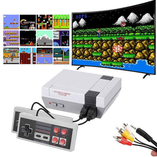 Image sur Mini Console de jeu rétro, construit en 620 jeux classiques et 2 contrôleurs classiques