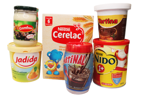 Image sur PACK ENFANTT:  250G de mayonnaise GAMBAS; 450G de beurre  JADIDA; 250G de CERELAC; 250G de MATINAL ; 425G de chocolat TARTINA; 400g de lait NIDO 1+