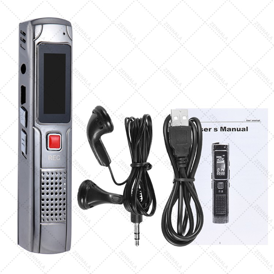 Image sur dictaphone Enregistreur vocal numérique pour conférences, réunions, entretiens à bande portable avec lecture, USB, MP3 8giga