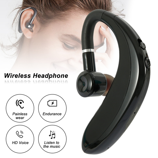 Image sur Écouteurs sans fil Bluetooth avec Microphone, casque d'écoute, mains libres, pour le sport, pilote