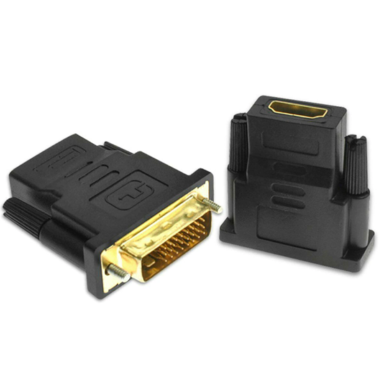 Image sur Convertisseur DVI mâle vers femelle, plaqué or 24k, 1080P, pour projecteur HDTV, Monito DVI 24 + 1 vers HDMI, câbles adaptateur compatibles