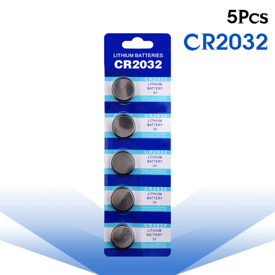 Image sur Lot de 5 piles boutons CR2032, pile au Lithium 3V, pour montre, jouet électronique, télécommande, BR2032, DL2032, lot de 2032