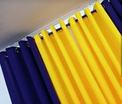 Image de Paire de rideau -  jaune et bleu - lourd 1,33m/2,15m