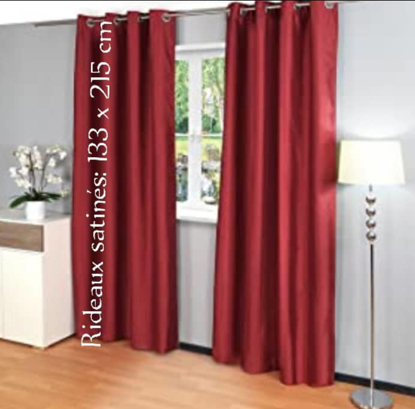 Image de Paire de rideau - rouge  - 1,33m/2,15m