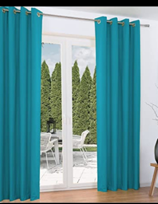 Image de Paire de rideau -  bleu - 1,33m/2,15m