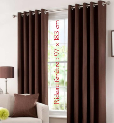 Image de Paire de rideau - marron - 1,33m/2,15m