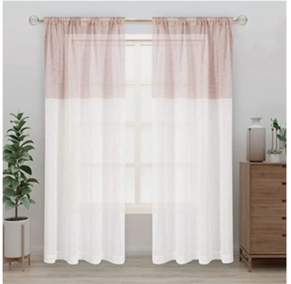 Image de Paire de voilage deux tons1,33m/2,10m  couleur: rouge