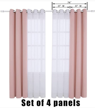 Image de Paire de rideau -  orange - 1,33m/2,15m