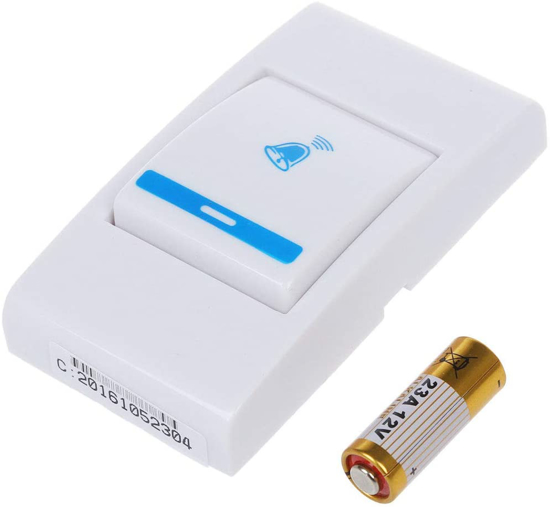 Image sur Sonnette à carillon sans fil LED, alimentée par batterie, 32 chansons, 2 télécommande, 1 sonnette