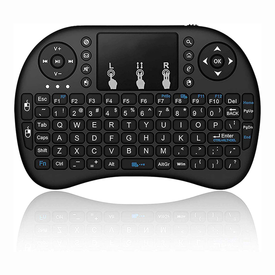 Image sur Mini clavier sans fil I8 2.4GHz, Version russe et anglaise, Air Mouse, avec pavé tactile, pour ordinateur portable, Android TV Box, PC
