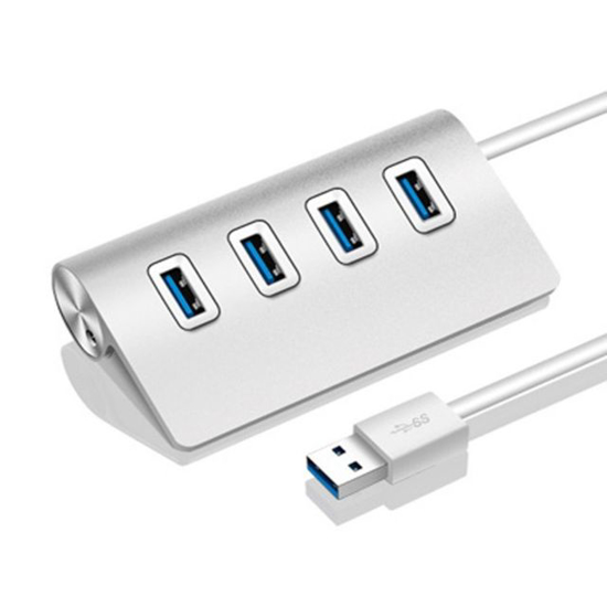 Image sur HUB USB haute vitesse 4 ports USB 2.0 ports OTG, en aluminium, câble séparateur pour iMac Macbook Air, PC Portable, tablette, 1 pièce