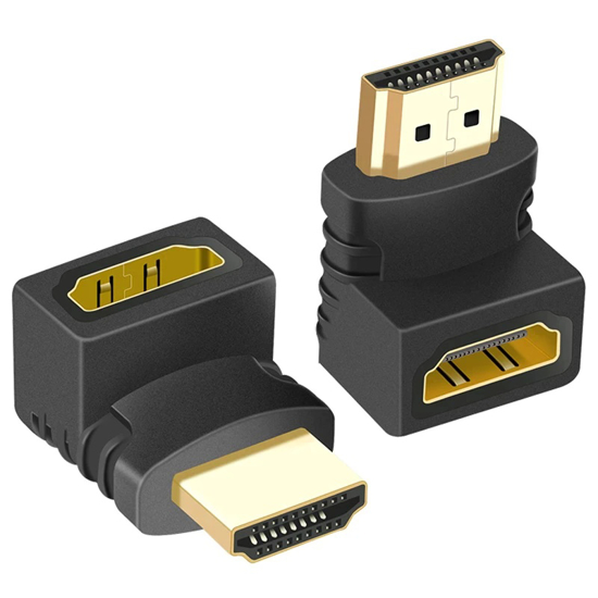 Image sur Adaptateur compatible HDMI, prolongateur de convertisseur mâle à femelle droit 90 270 degrés pour projecteur PS4 HDTV, convertisseur 1.4