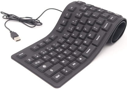 Image de Clavier Flexible AZERTY - USB - Étanche et Lavable - Facile à Transporter