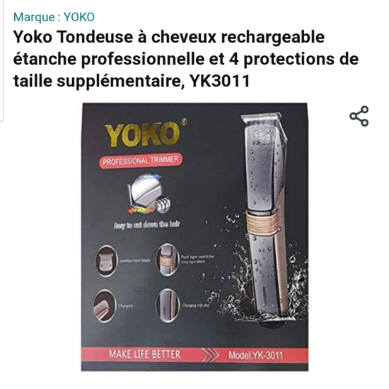 Image sur Tondeuse rechargeable professionnelle YOKO