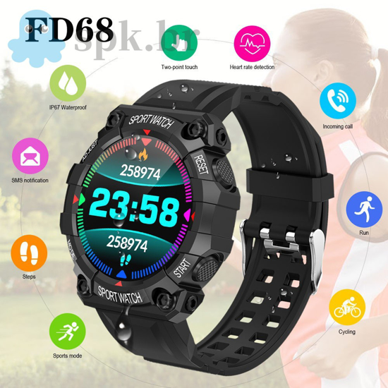 Image sur FD68 Bracelet de montre intelligente avec surveillance de la santé du corps/rappels d'informations et surveillance de l'indice sportif, montre de fitness