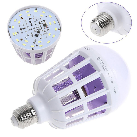 Image sur Ampoule LED anti-moustiques 2 en 1, 220V, 9W, piège à moustiques, veilleuse pour bébé