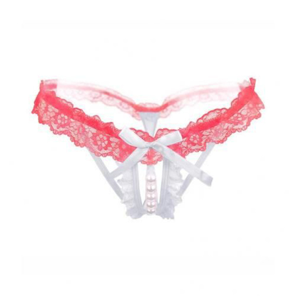 Image de String Avec Perles  - Blanc Et Rose