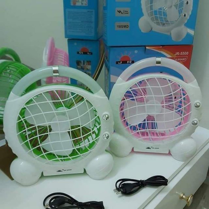 Image de mini ventilateur portable JR-5500 rechargeable avec lumiere