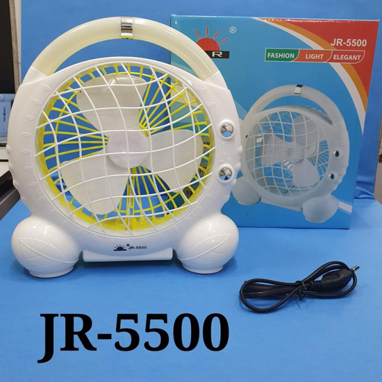 Image sur mini ventilateur portable JR-5500 rechargeable avec lumiere