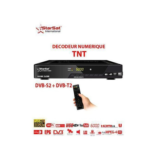 Image sur Star Sat Décodeur TNT - SR-HD - USB 2.0/Wifi - 3G - Noir + Chaînes Gratuites