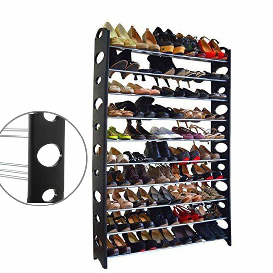 Image sur Étagère à chaussures empilable à 10 couches - Peut contenir 30 paires de chaussures