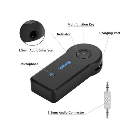 Image sur Mini Récepteur De Prise Audio Mains Libres Bluetooth Pour Voiture, home cinema et casque